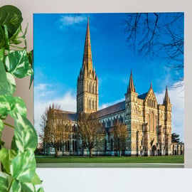  Salisbury Cathedral Wiltshire Blank Greetings Card tallest spire Gothic church 