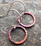  Copper Textured Circle Dangle  Earrings - Image 7