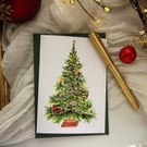 Bookish Christmas Tree Card – Cosy Festive Tree for Book Lovers