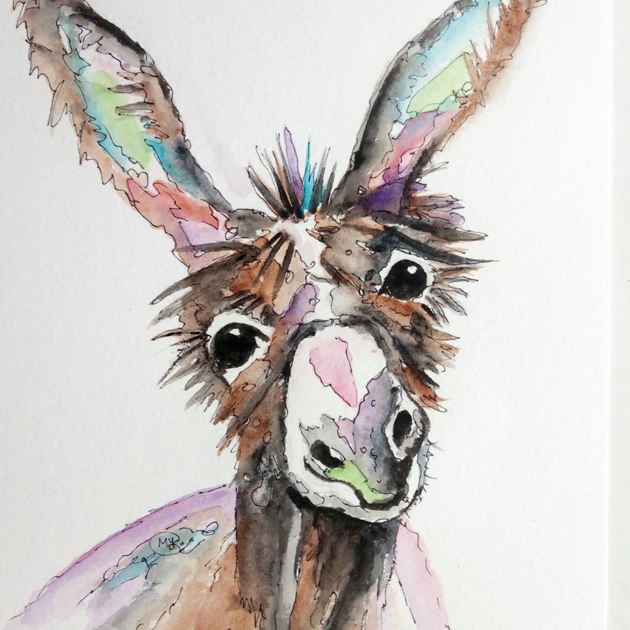 Cutest Donkey Painting, original art