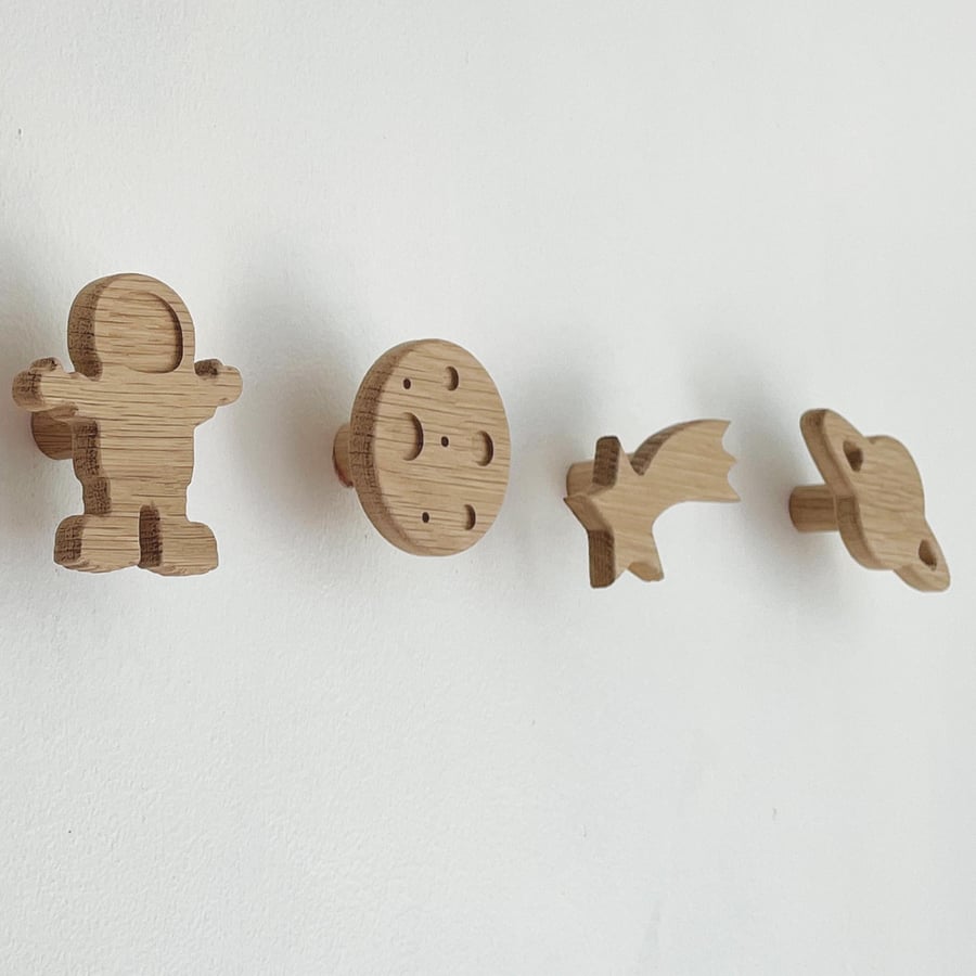 Space Theme Wall Hooks, nursery decor, coat hooks, nursery hook