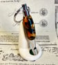 Chrome, Orange & Black Whistle Keyring - Image 1
