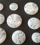 22.5mm  Vintage White Polyester Horn Buttons - Image 2