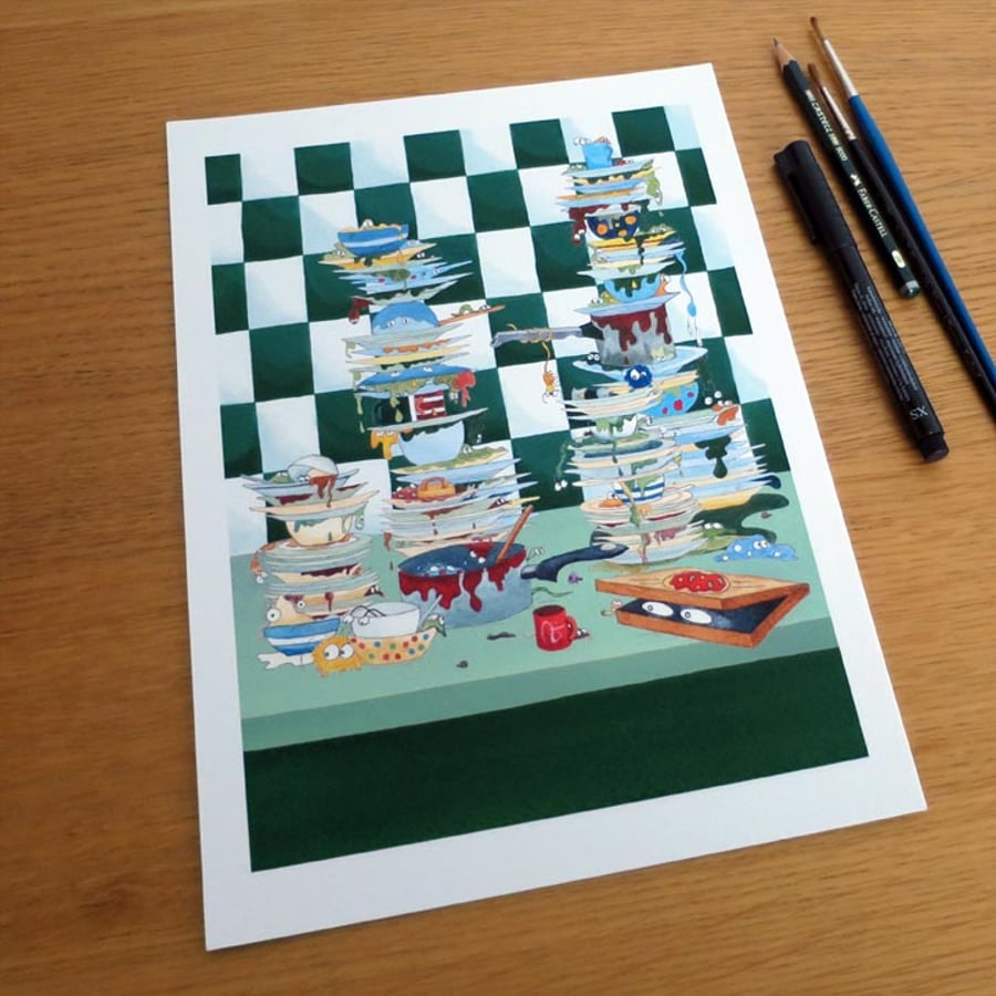 Messy Kitchen Print Small