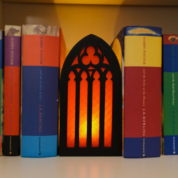 Gothic Cathedral Window Bookshelf Booknook With Fake Tealight 