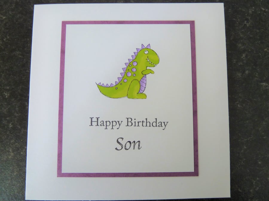 happy birthday son dinosaur card