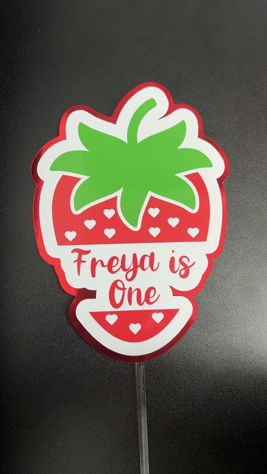Berry birthday cake topper personalised first birthday 1st strawberry one cake t
