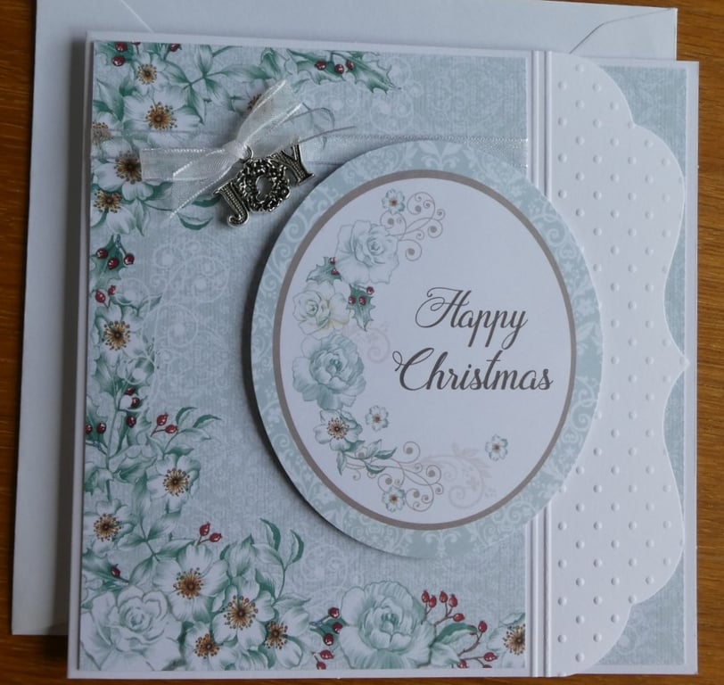 Happy Christmas Card with Joy Charm