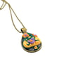 Halloween Pumpkin Necklace, Polymer Clay Tear Drop Pendant - Image 2