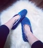 Petrol Ballerina Crochet Slippers Socks  - Image 4