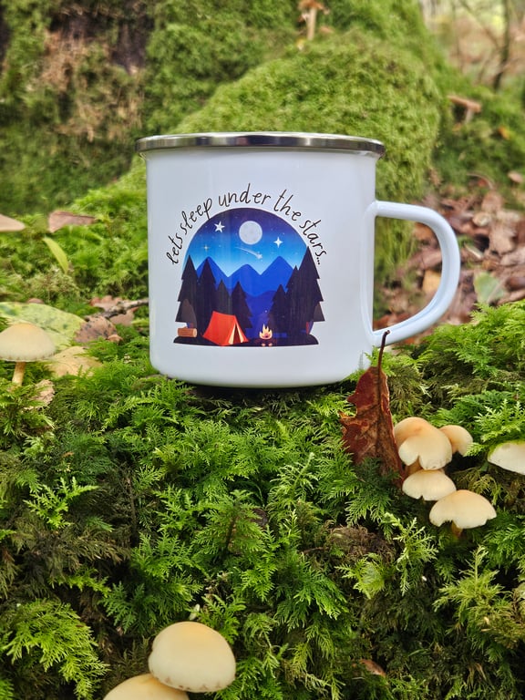 Enamel Hiking mug, Camping mug Hiker Gift