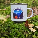 Enamel Hiking mug, Camping mug Hiker Gift