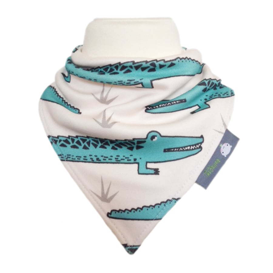 ORGANIC Baby Bandana Dribble Bib in ALLIGATORS - An ECO GIFT IDEA from BellaOski