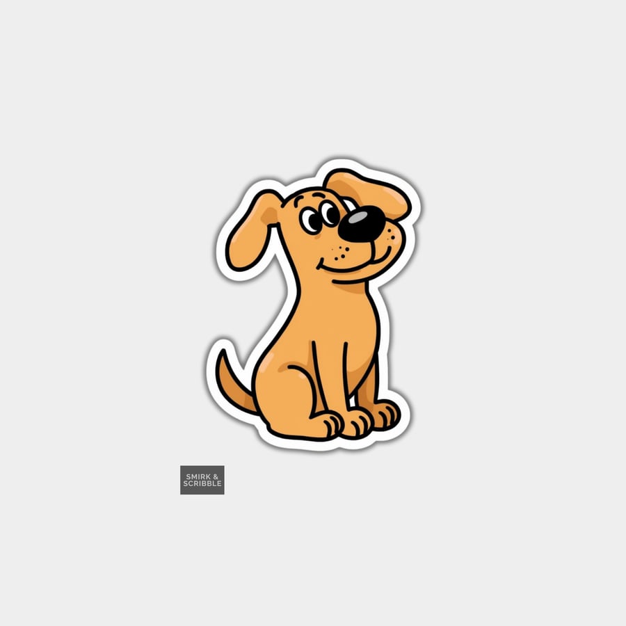 Funny Vinyl Sticker For Adults - Cute Grumpy Dog - Folksy