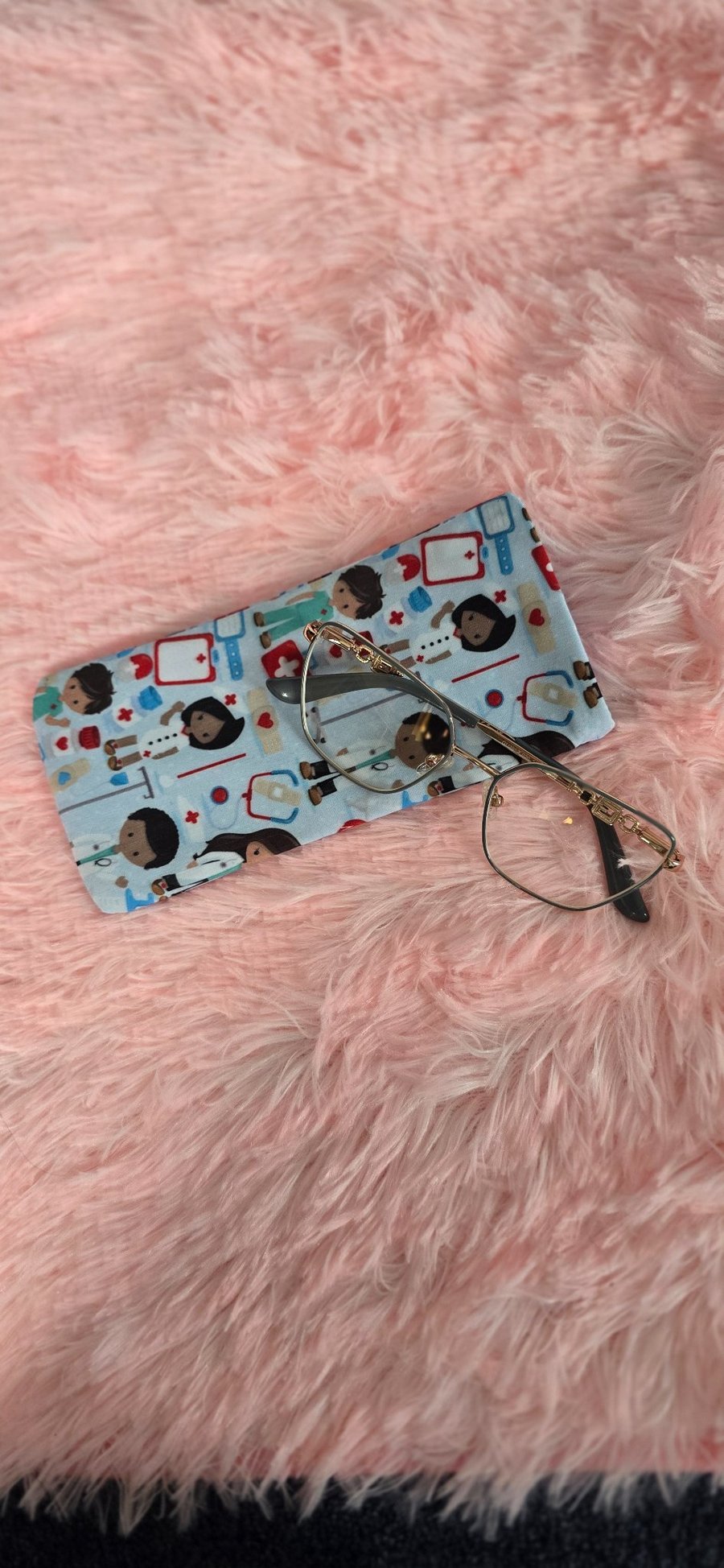 Handmade soft personalised glasses case