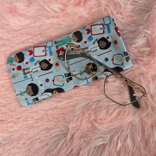 Handmade soft personalised glasses case
