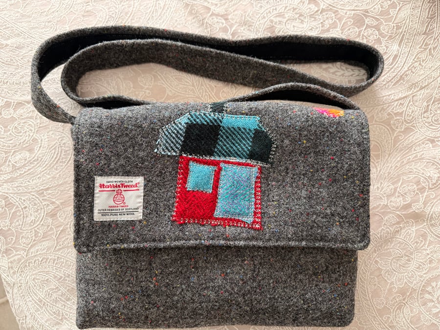 The House that Jack Built Harris Tweed Shoulder or Crossbody Satchel