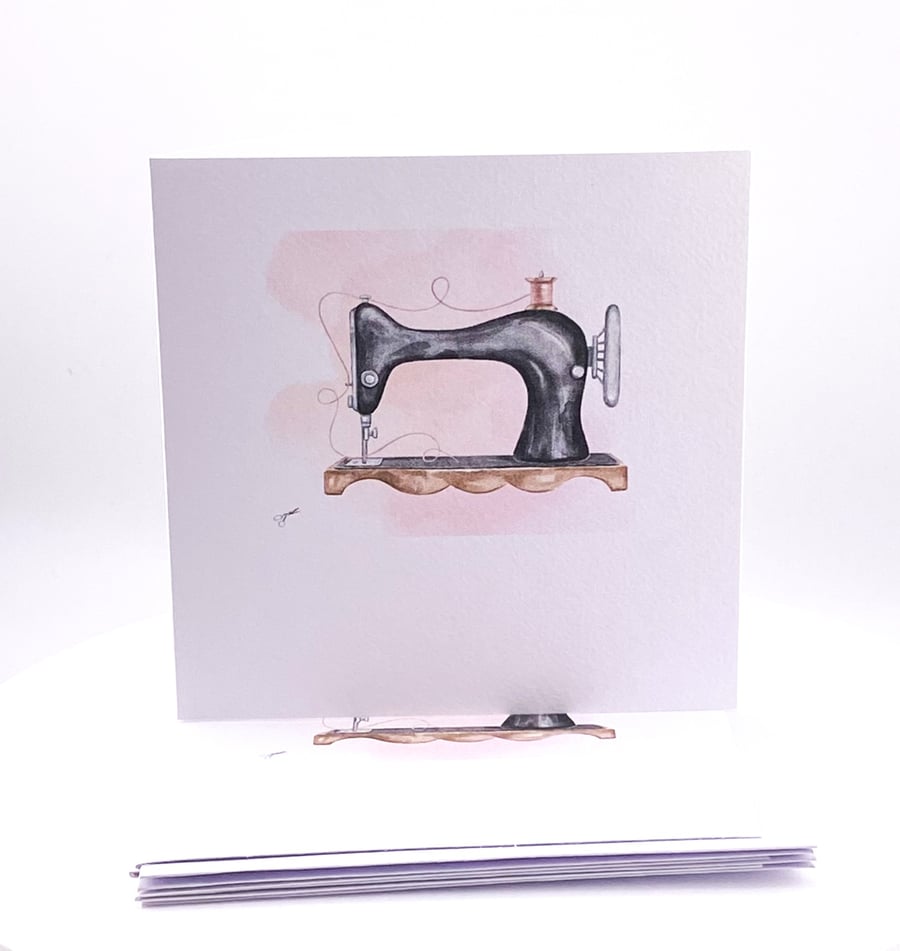 Set of 4 Mini Vintage Sewing Machine Notecards