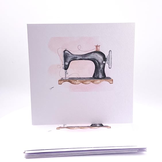 Set of 4 Mini Vintage Sewing Machine Notecards