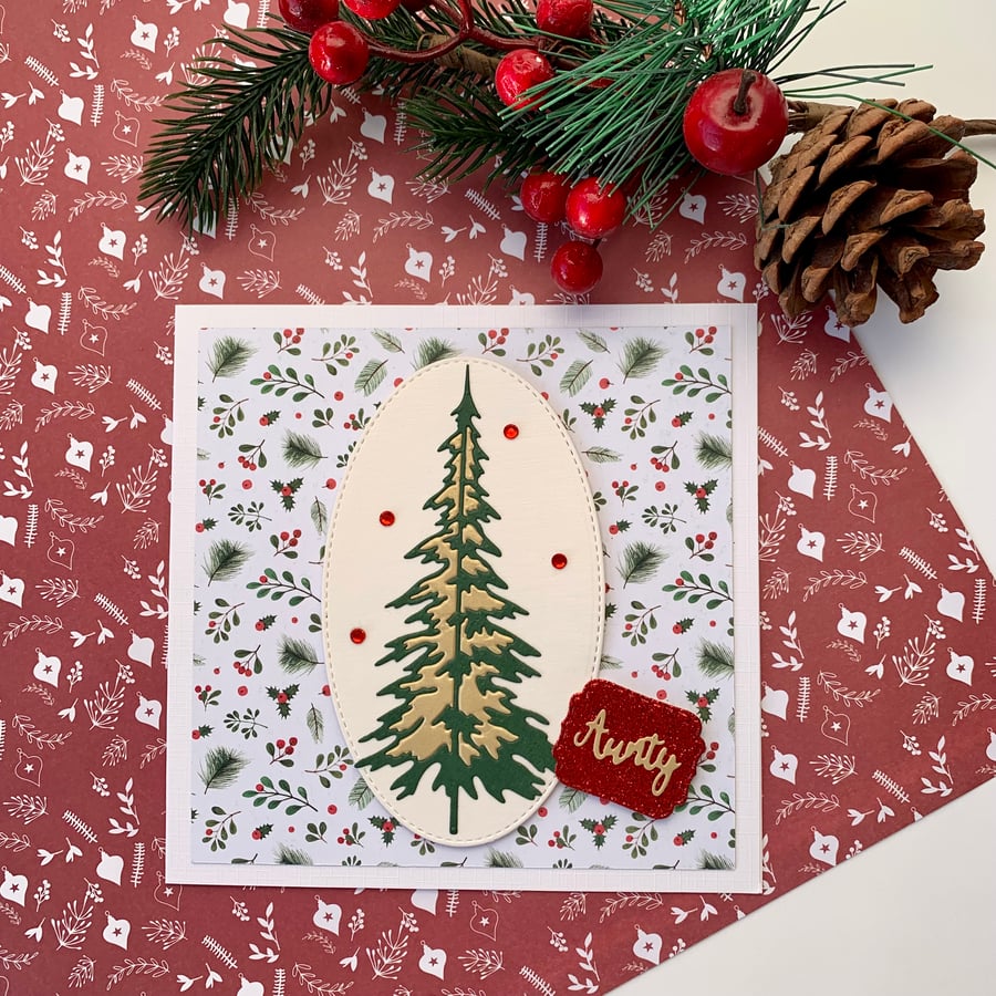 Handmade Christmas Card - Aunty - Folksy