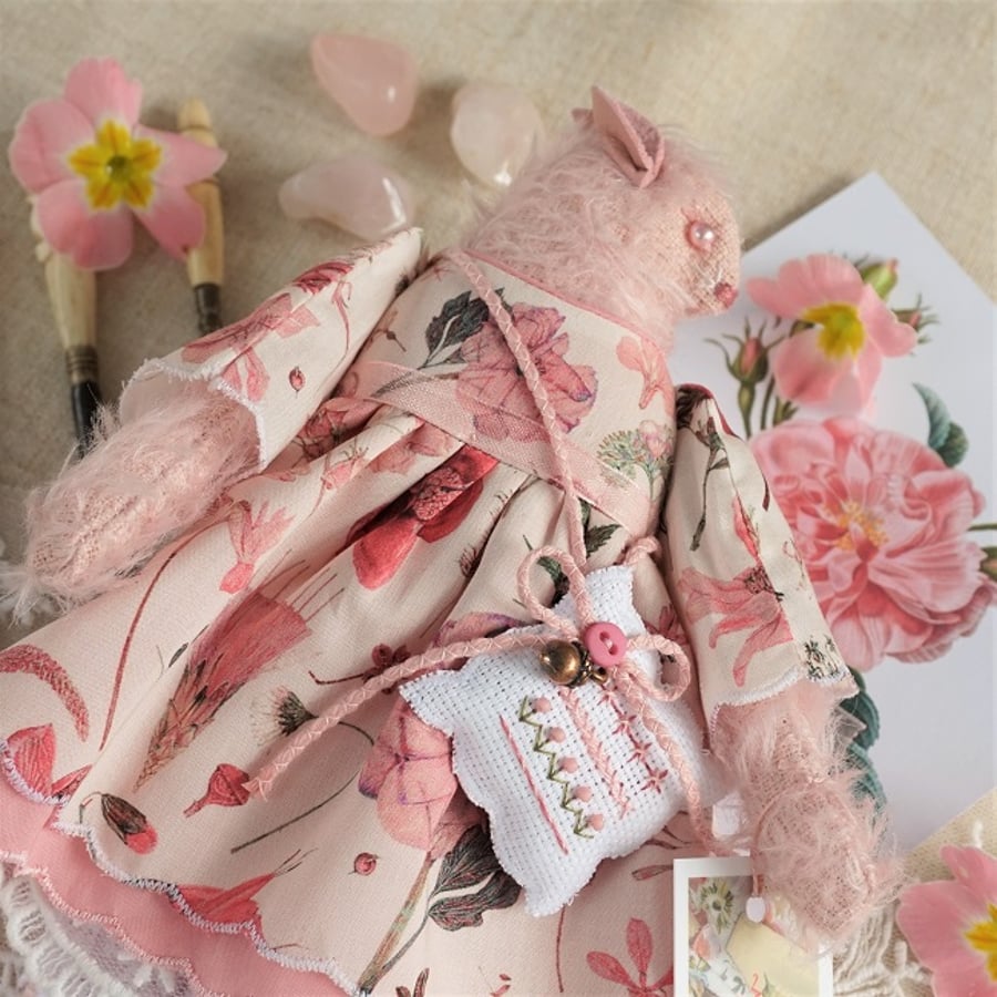 Rosalie, A Little Pink Mohair Mouse