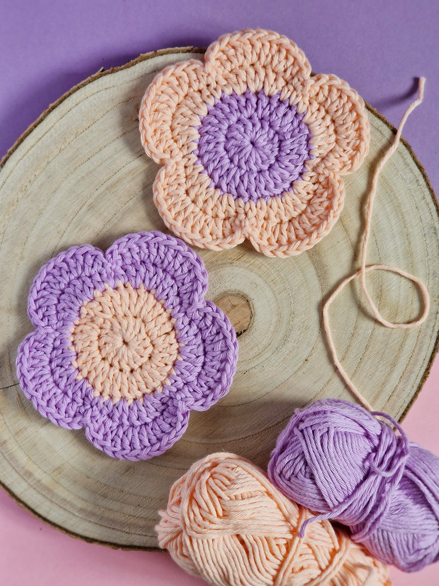 Flower Coaster Set of 2, Home Office Decor, Flower Decor, Mothers Day Gift