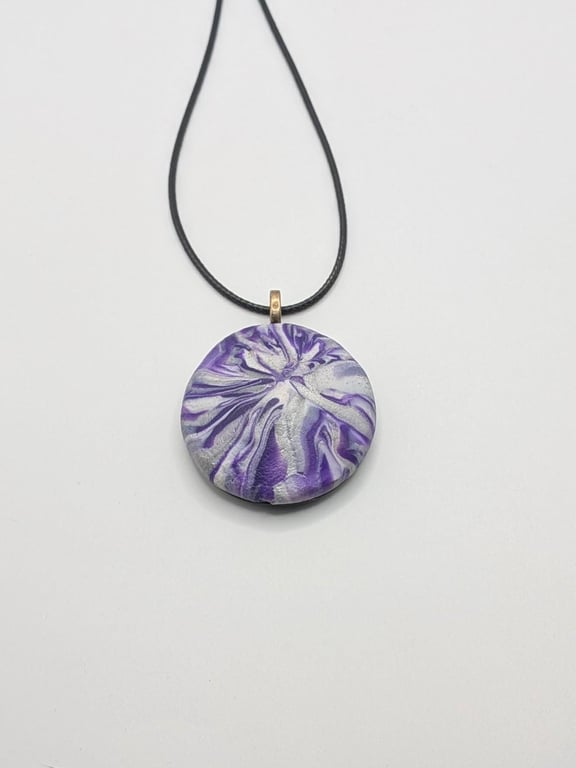 Colourful Abstract Polymer Clay Pendant Necklace, Bold Statement Artisan Jewelle