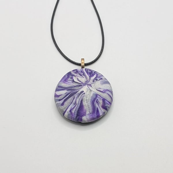 Colourful Abstract Polymer Clay Pendant Necklace, Bold Statement Artisan Jewelle