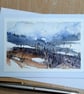 Misty Moorland. Handpainted Blank Card. 
