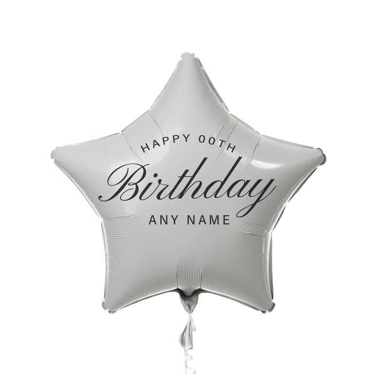 Personalised Birthday Balloon Sticker - Arched: Custom Name & Age - DIY Decor
