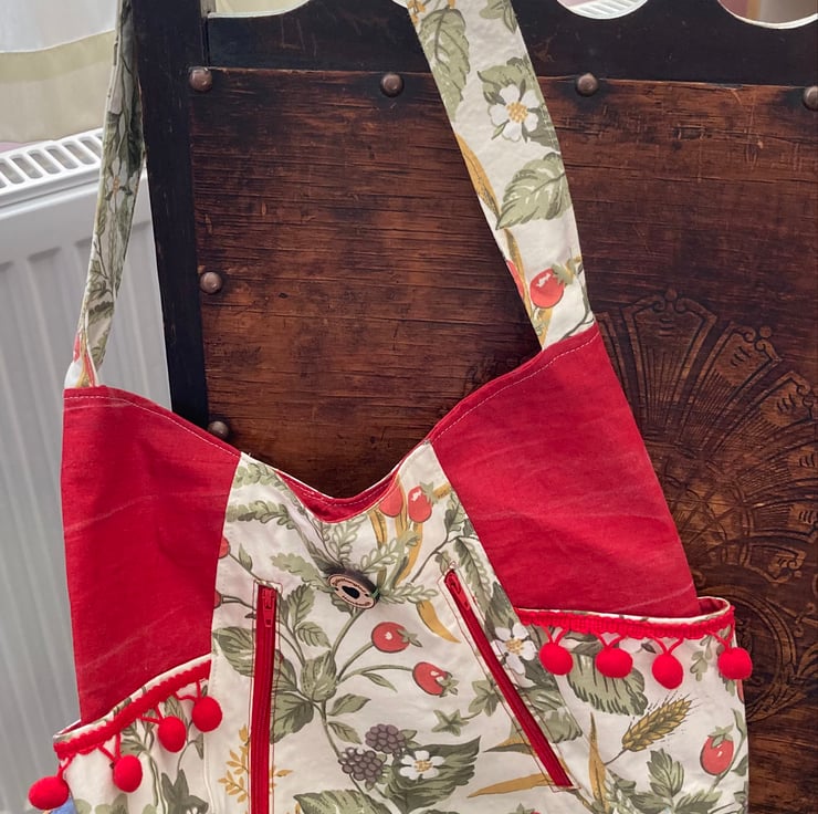 Tote bag made from repurposed vintage fabrics Folksy