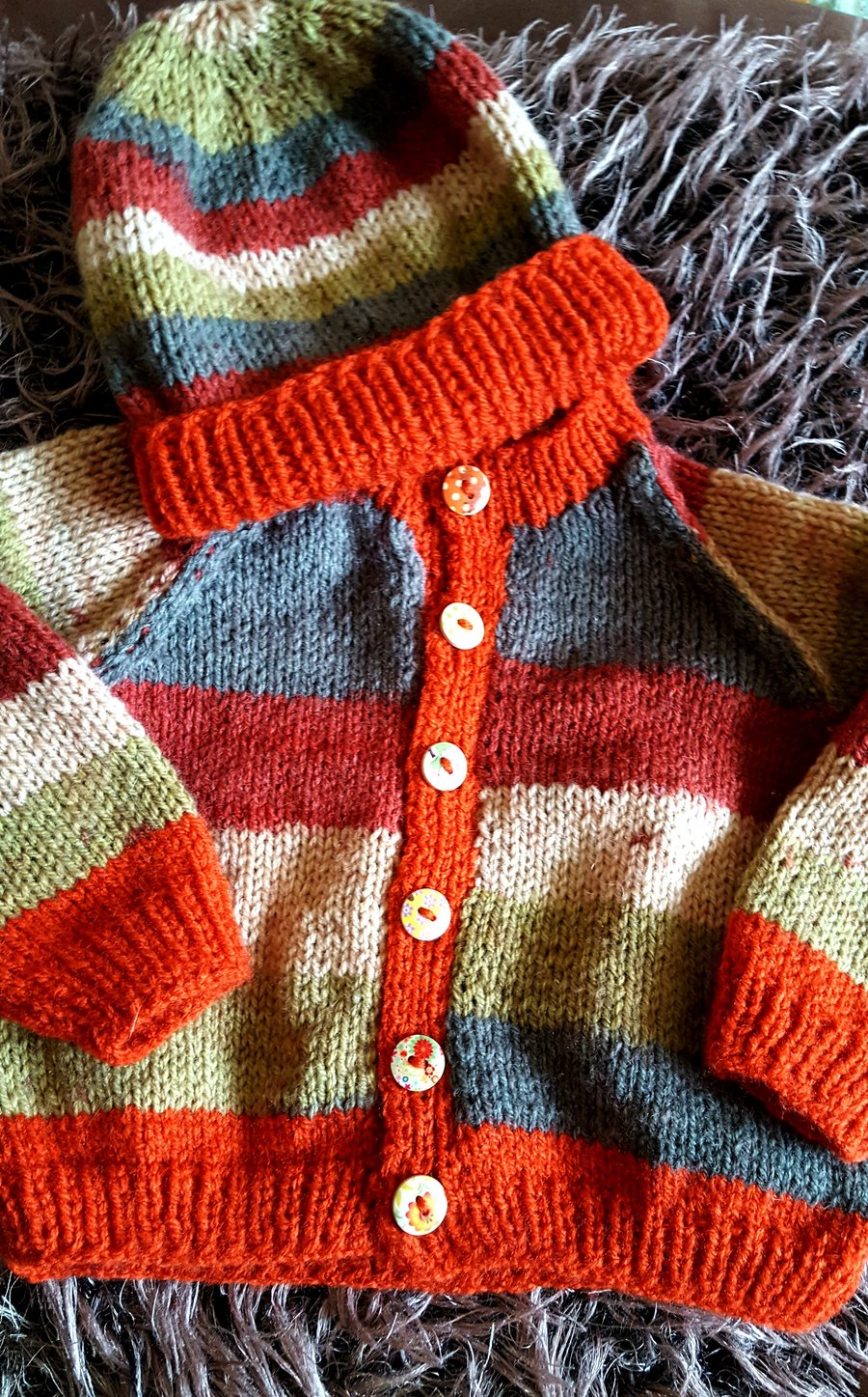 Hipster Baby Cardigan and Beanie Hat