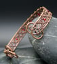 SALE - Diamond Wire Weave Copper Cuff with Red Beads - Image 2