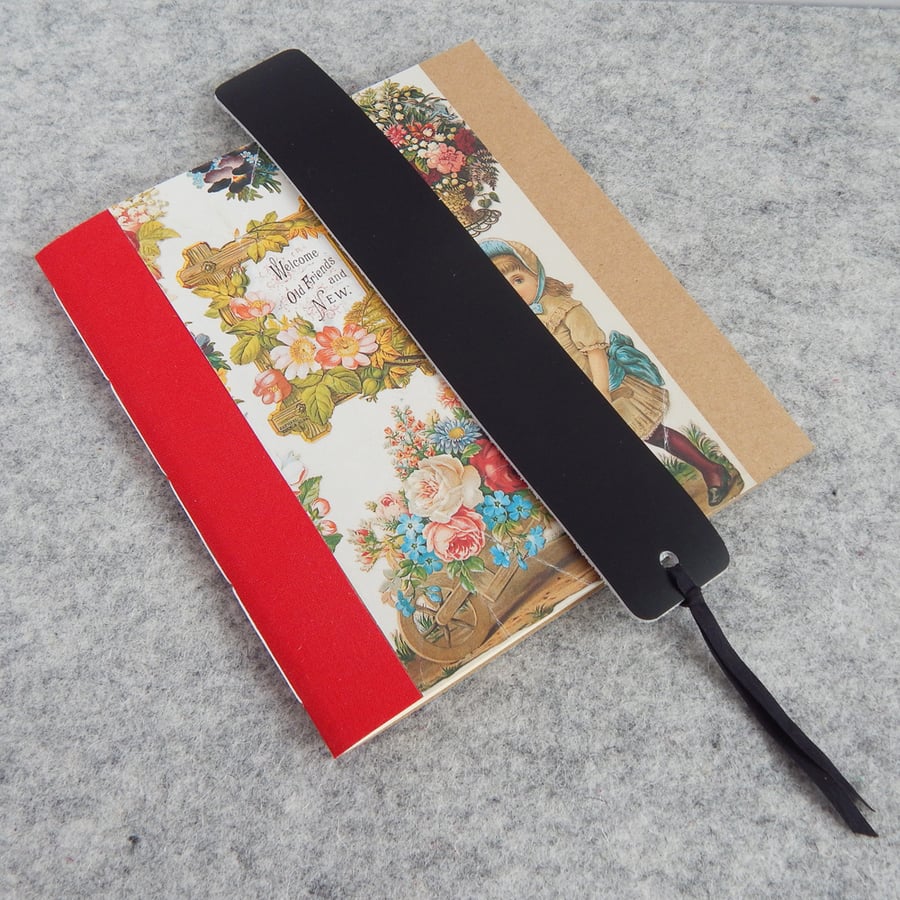 Leather Bookmark Black with silk ribbon.. Gifts for Book Lovers. For Readers