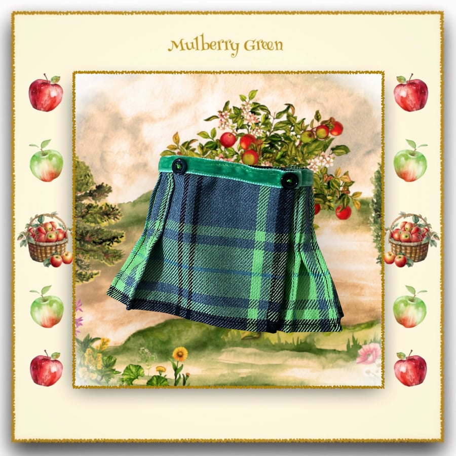 Green and Black Tartan Kilt