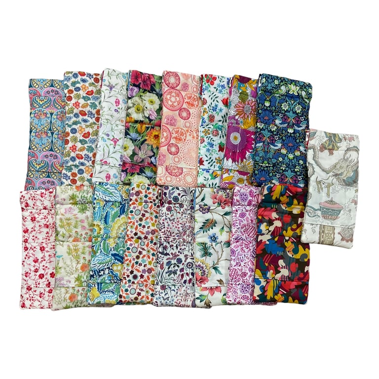 Liberty fabric floral snap shut glasses case, fabric spectacles pouch, sunglass