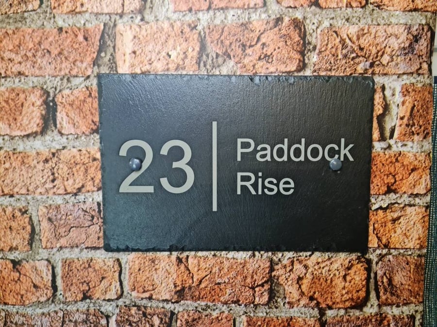 Personalised house number address sign, made from Welsh slate, quality product, 