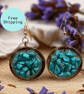 Magnesite Copper Geode Earrings - Free Postage - Image 1