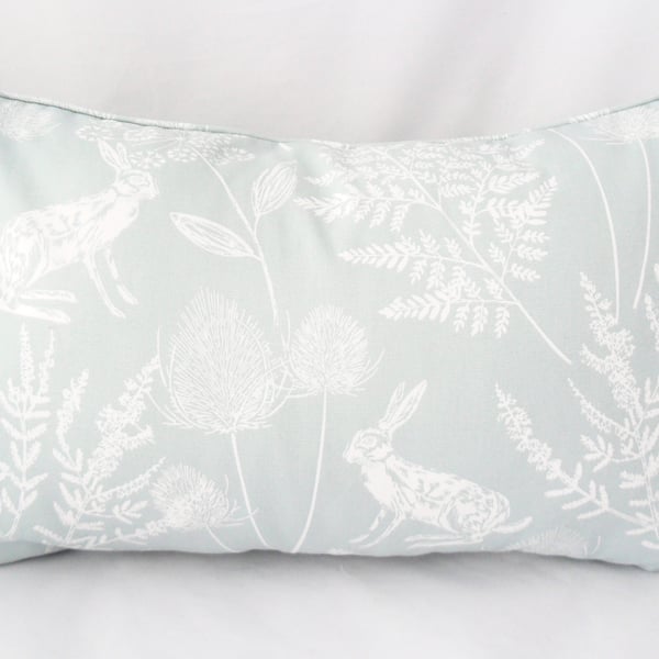 Rectangular cushion in duck egg blue