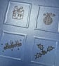  Pack of 4 Christmas Cards on shiny card with festive printed decor, artisan - Image 8