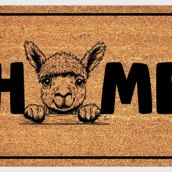Alpaca Home Door Mat No.1 - Alpaca Welcome Mat - 3 Sizes