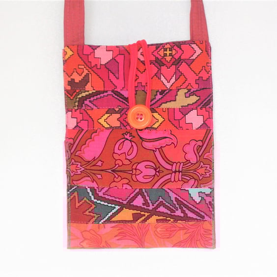 SMALL PATCHWORK Shoulder BAG, vintage cotton fabric, minimalist design