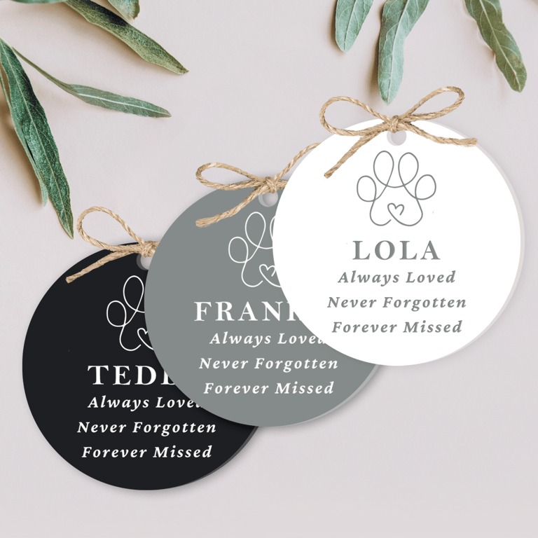 Never Forgotten - Line Paw: Personalised Pet Memorial Hanging Sign Pet Loss Gift