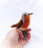 Christmas Robin Ornament, Rustic Winter Ornament, Soft Robin Figurine, Fibre Art - Image 9
