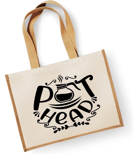 Pot Head -   Large Jute Shopper Bag 