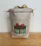 Double Sided Fabric Christmas Gift Bag – Bauble and Present Motif  - Image 5