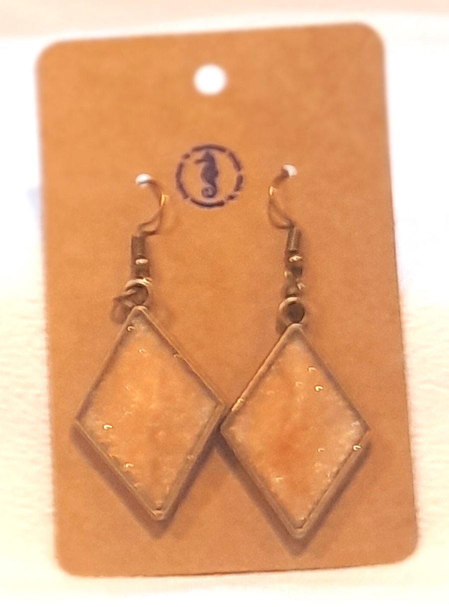 Golden sands diamond shaped earrings