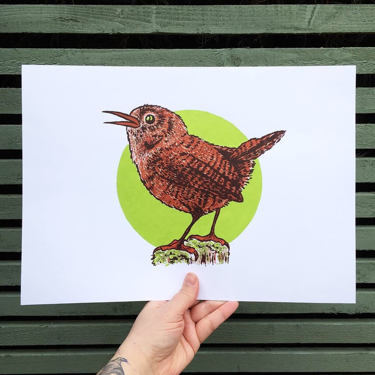 Wren, 4-colour screen print