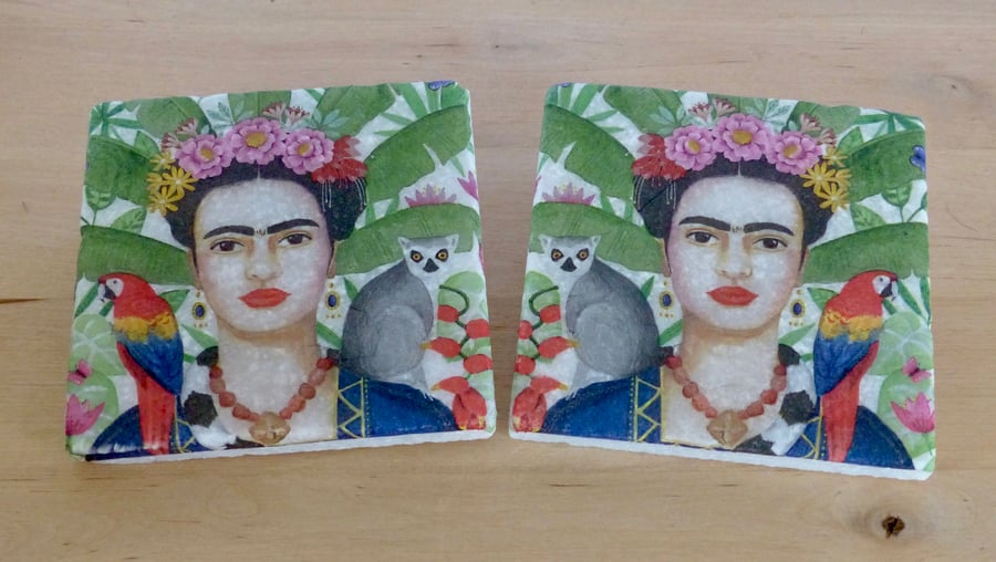 Marble 'Frida Kahlo' Coasters