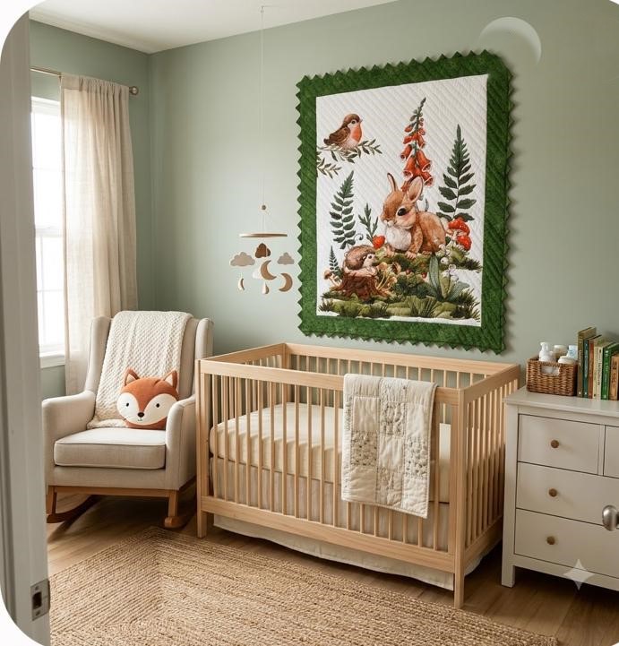Woodland Babies hand quited 